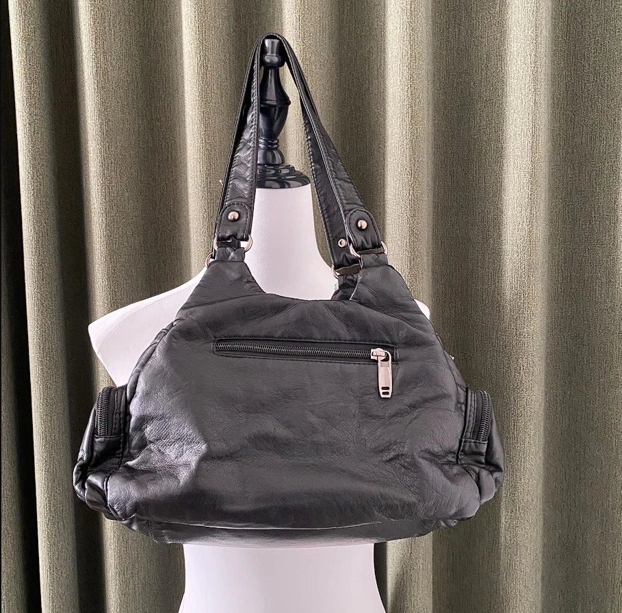 Y2K PU leather Tote bags original Shoulder bags Unique cute crossbody bag Retro Large Capacity Handbag gothic purse for women