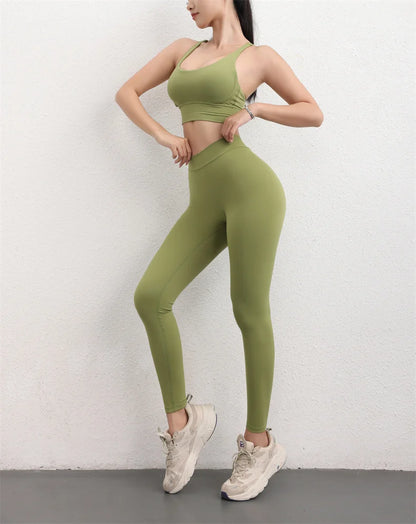 Women's Workout Slim Fit High-Waist Two-Piece Set