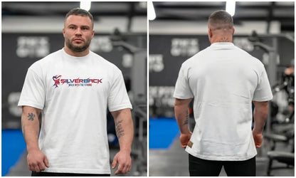 SILVERBACK Muscle Fitness T-shirt Summer Men's Athleisure Workout short sleeve Shirts cotton Fitness Tee Gym Sports Shirt Tops