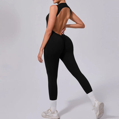 Women's Workout Black Jumpsuit