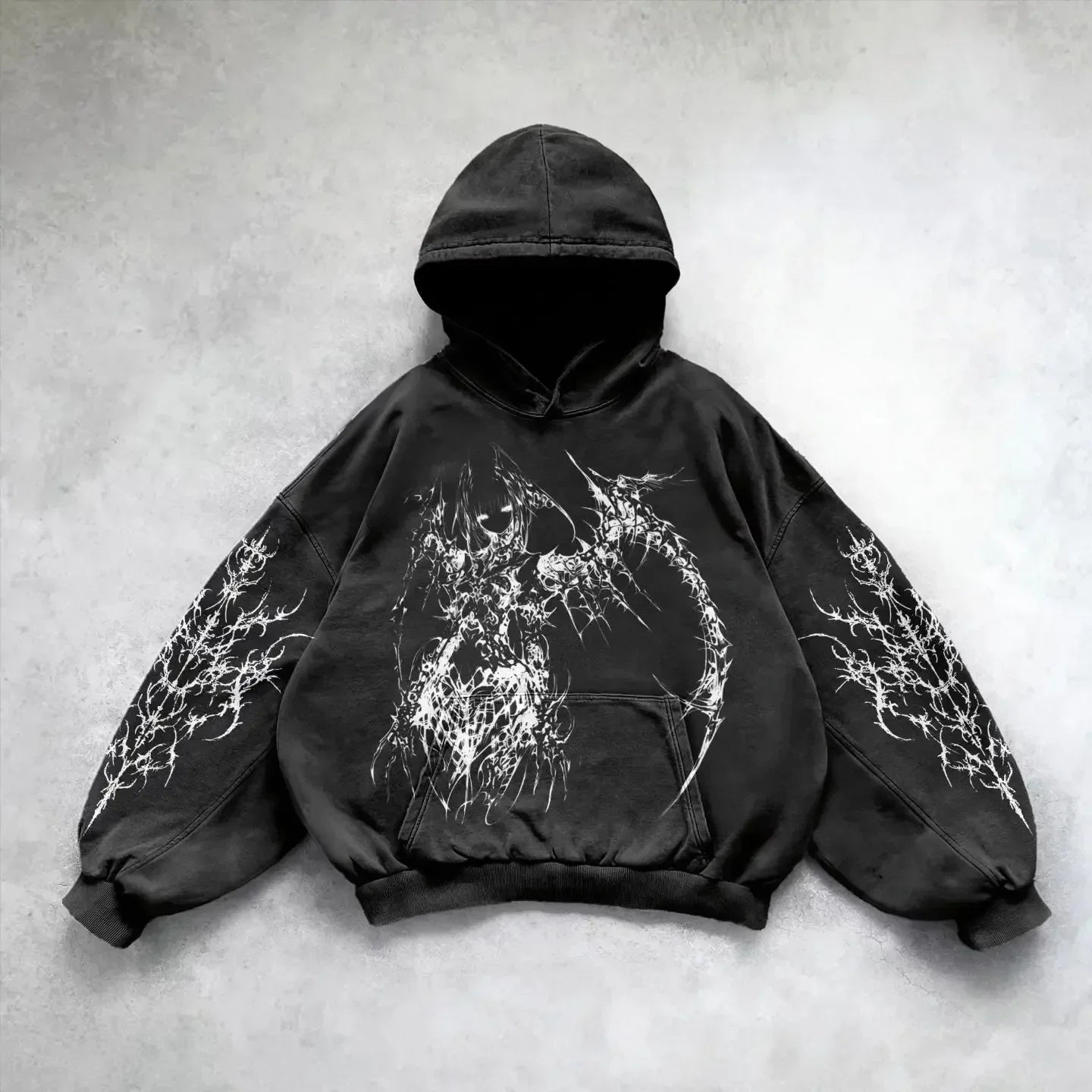 Women's Gothic Graphic Oversized Pullover Hoodie