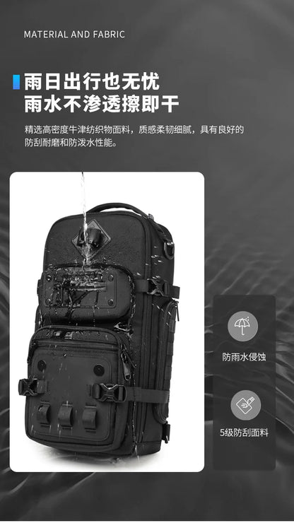 Ozuko Belly Bags Men's Chest Bag Outdoor Tactical One Shoulder Crossbody Bag High Capacity Waterproof Sports Bag For Man
