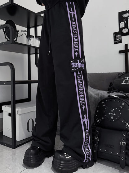 Original Printed Subculture Dark Loose Tracksuit Top and Pants Set Women's Outfits Oversized Stand Collar Zipper Sweatshirts
