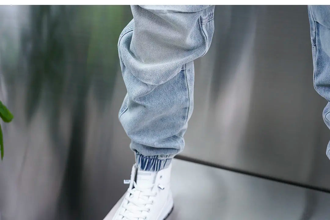 Fashionable Street Jeans Cool Zipper Harem Jeans High Quality Luxury Brand Men Clothing