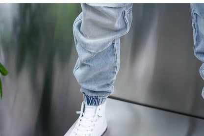 Fashionable Street Jeans Cool Zipper Harem Jeans High Quality Luxury Brand Men Clothing