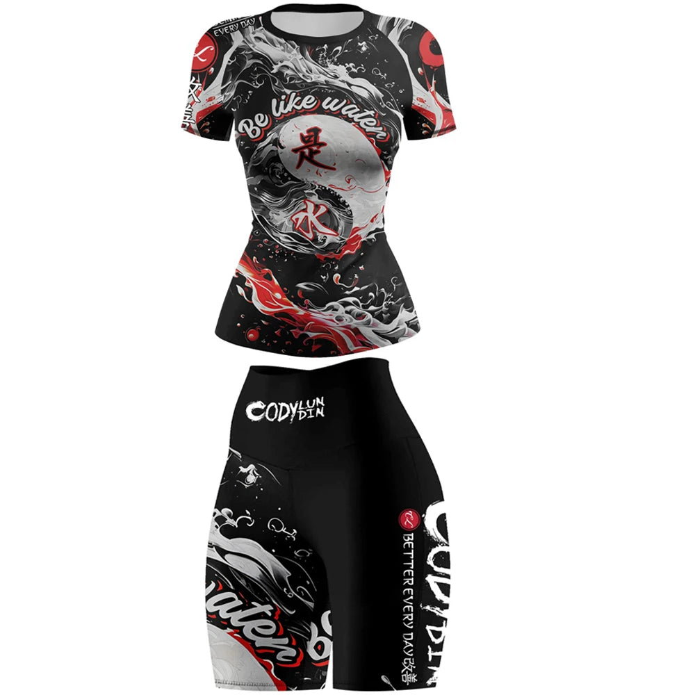 Apex Ritual – Women's Mock Neck MMA Compression Rash Guard – 4-Way Stretch BJJ & Boxing Rashguard