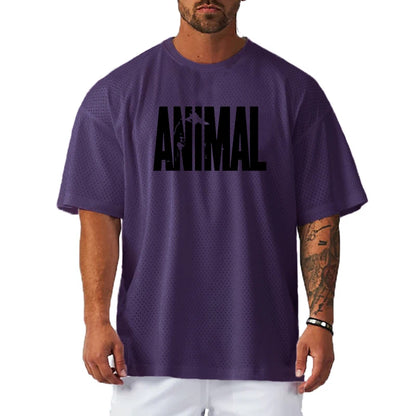 Apex Ritual – メンズオーバーサイズメッシュジムTシャツ – 速乾性トレーニング＆ランニングTシャツ