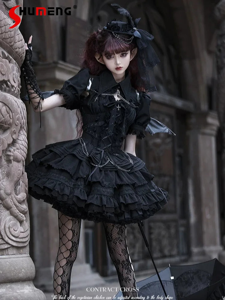 Women's Harajuku Gothic Chain JSK Dress