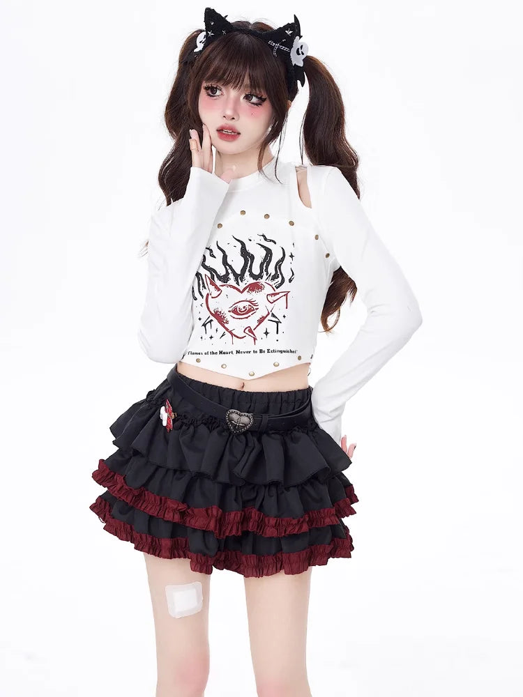 Y2k Mini Skirts Summer Women Black Gothic A-Line Pleated Skirt Harajuku Vintage 90s Aesthetic Kawaii Skirt 2000s Clothes