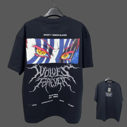 Apex Ritual – アニメプリント メンズクルーネックTシャツ – ゆったりカジュアル フィットネストレーニング コットンTee