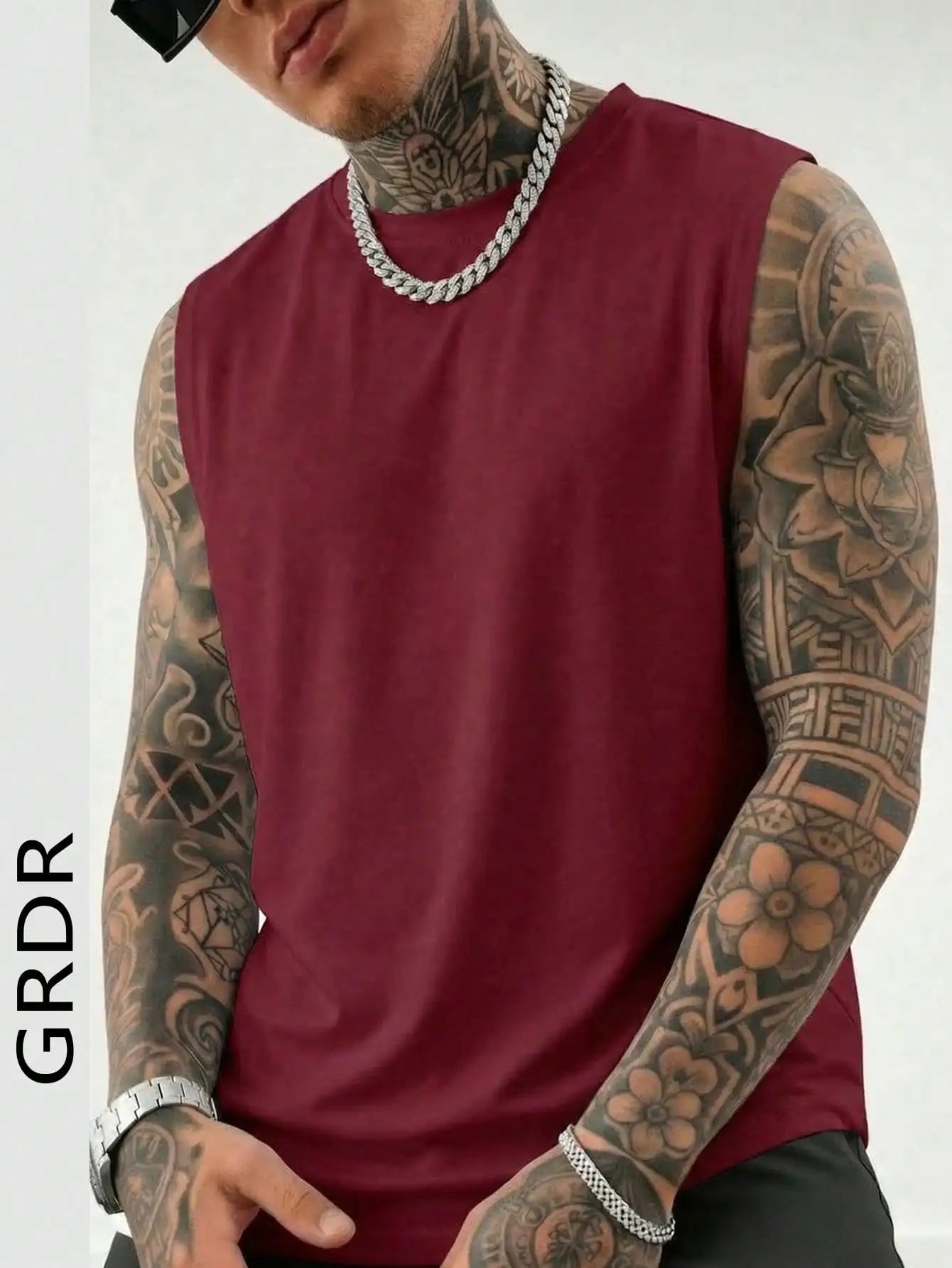 Men's White Sleeveless T-Shirt Tank Top Casual Loose Fit O-Neck Basic Vest Summer Gym Workout Streetwear Tops