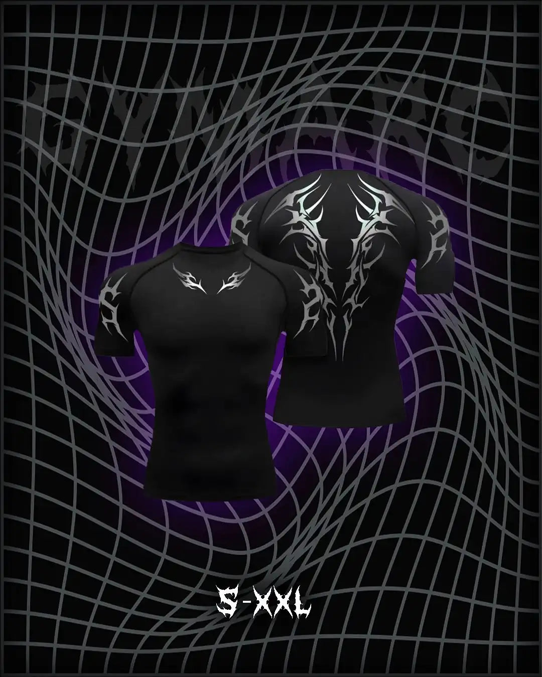 FULL ZIP Men's Gothic Compression Long Sleeve FULL ZIP Sports Shirt Workout Tops Gym Compression Breathable High Stretch