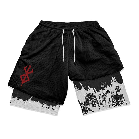 Apex Ritual – メンズ 2-in-1 トレーニングショーツ – 速乾性二層ジムランニングショーツ
