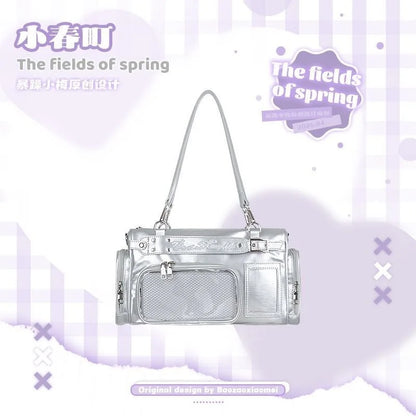 Large Capacity Japanese Y2k Shoulder Itabag Transparent MultiPocket Harajuku Crossbody Bag Cute Girl JK Uniform Underarm Bag