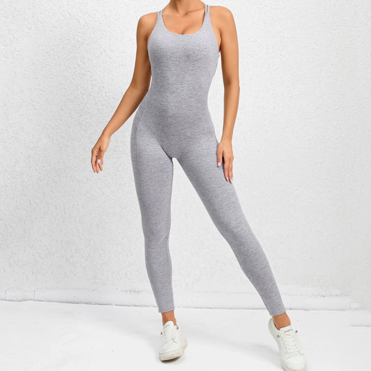 Women's Workout Slim Fit Ruched Black Jumpsuit