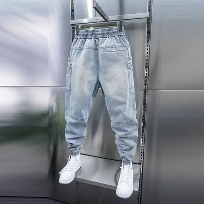 Fashionable Street Jeans Cool Zipper Harem Jeans High Quality Luxury Brand Men Clothing