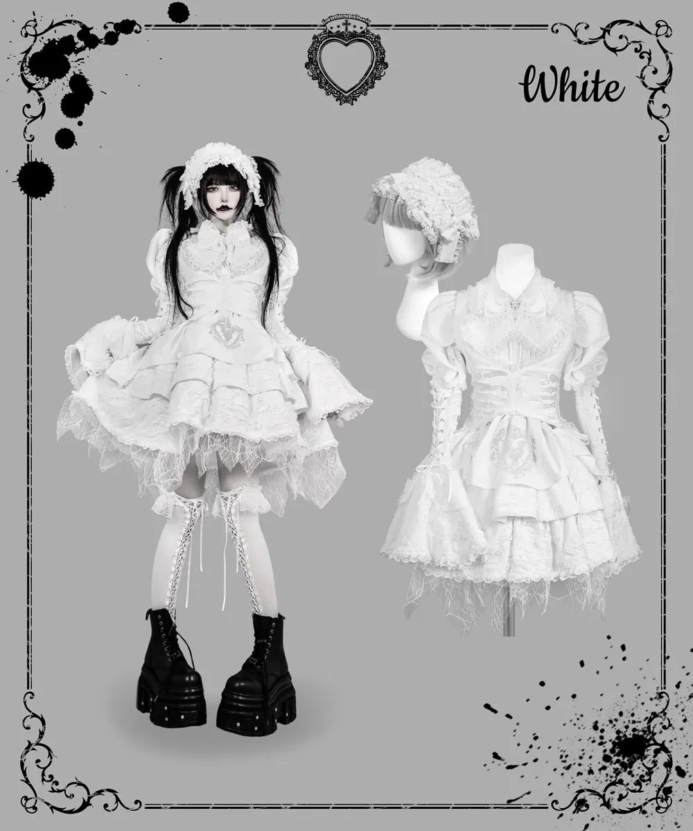 Women's Harajuku Gothic Lolita Mini Dress