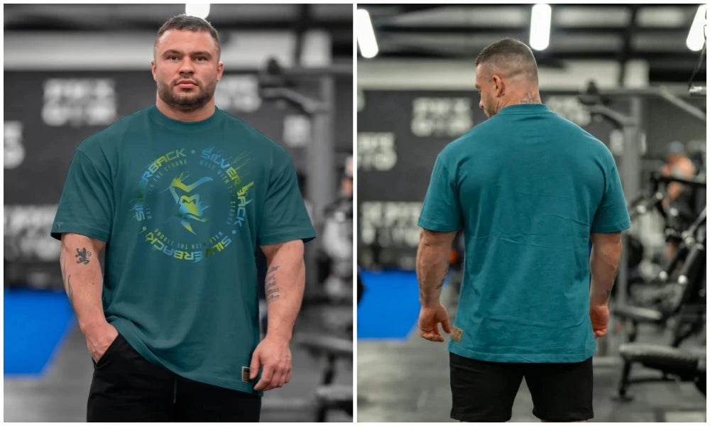 SILVERBACK Muscle Fitness T-shirt Summer Men's Athleisure Workout short sleeve Shirts cotton Fitness Tee Gym Sports Shirt Tops
