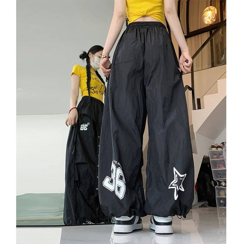 Quick Dry Jazz Dance Style Workwear Pants Women's Autumn New Hip Hop Casual Pants Hot Girl Sports Long Pants Asymmetrical Loo...