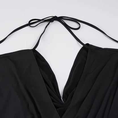 Sexy Deep V Neck Lace Spliced Tie Waist Slim Half Sleeve Crop Tee For Women