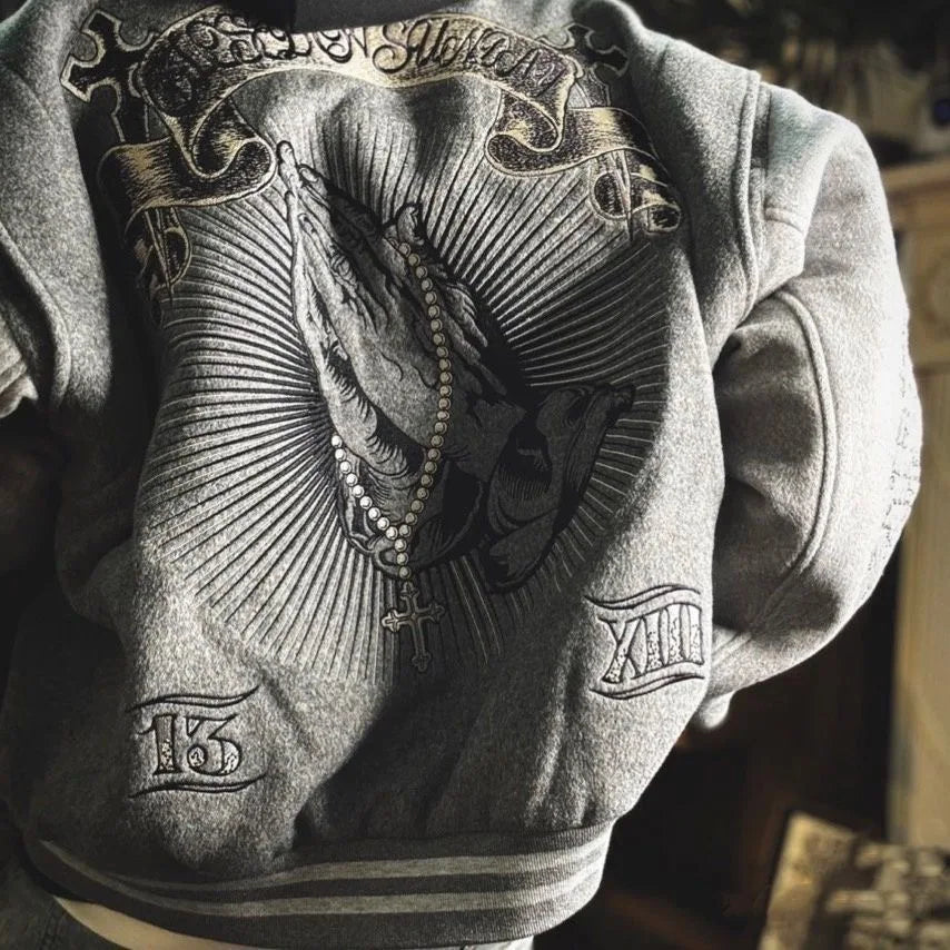 Men's Y2K Embroidered Baseball Jacket - Retro Streetwear
