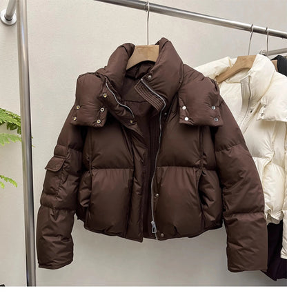 2024 Oversize Cotton Jaet Women's Loose Bread Sle ort Coat Small Design Sense Friend Matching Thiened Polyester Filling