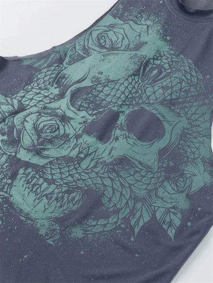 2025 Summer fitness Tank Top Men Fashio Comfortable Printed Loose tops Retro Style Sports Leisure Sleeveless vest Men sportswear