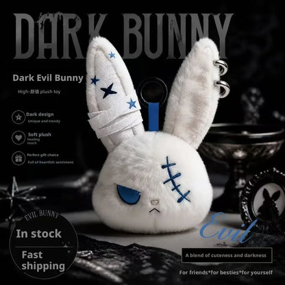 Apex Ritual – ホットゴシックバニーぬいぐるみキーチェーン – かわいいウサギバッグチャームキーリングペンダント