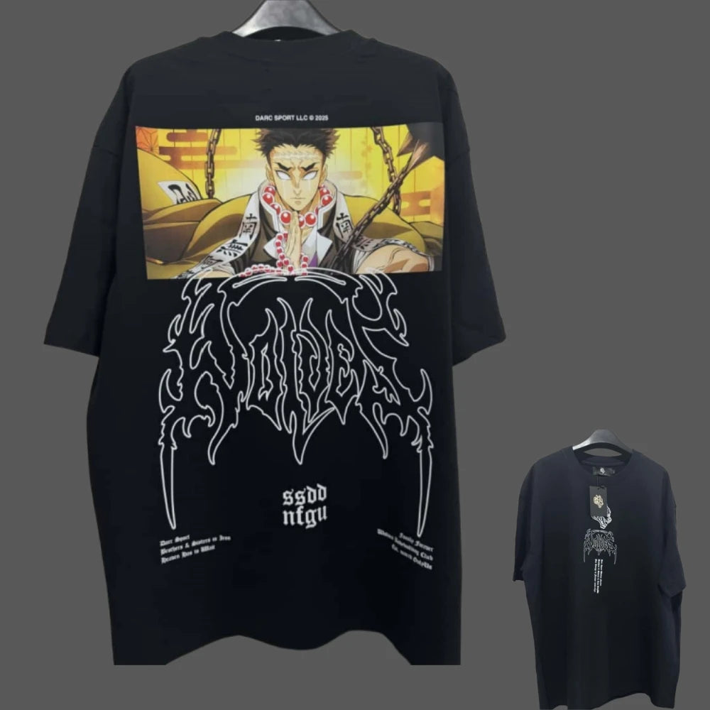 Apex Ritual – アニメプリント メンズクルーネックTシャツ – ゆったりカジュアル フィットネストレーニング コットンTee