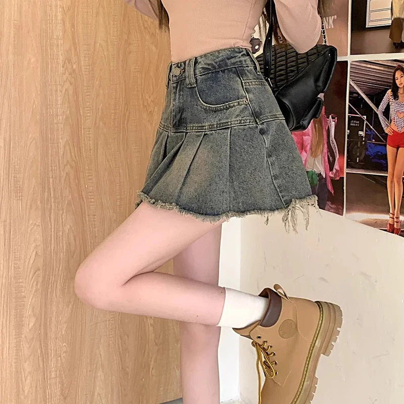 Women's Y2K Harajuku Denim Mini Skirt