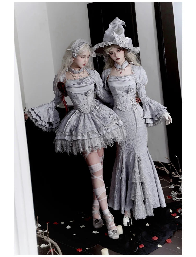 Women's Gothic Camisole Fishtail Skirt Set