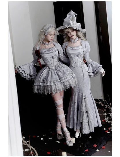 Women's Gothic Camisole Fishtail Skirt Set