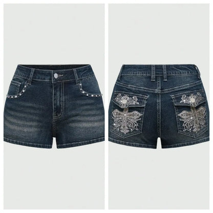 Women's Y2K Low-Rise Denim Shorts