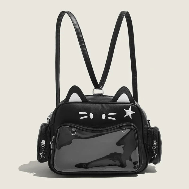 Women's Fashion Backpacks Y2K Korean Japan Kawaii Cat Ita Bag PU Cute Girls - APEX RITUAL women's bags