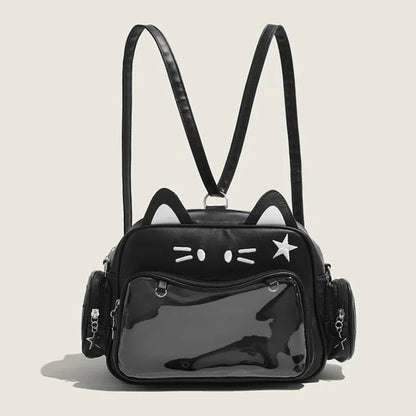 Women's Fashion Backpacks Y2K Korean Japan Kawaii Cat Ita Bag PU Cute Girls - APEX RITUAL women's bags