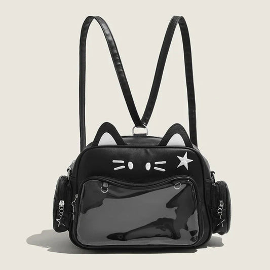 Women's Fashion Backpacks Y2K Korean Japan Kawaii Cat Ita Bag PU Cute Girls - APEX RITUAL women's bags