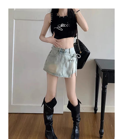 High Waist A-Line Denim Shorts Women's Summer New Style Half-length Skirt Sexy Girls Casual Comfortable Korean Version Short ...
