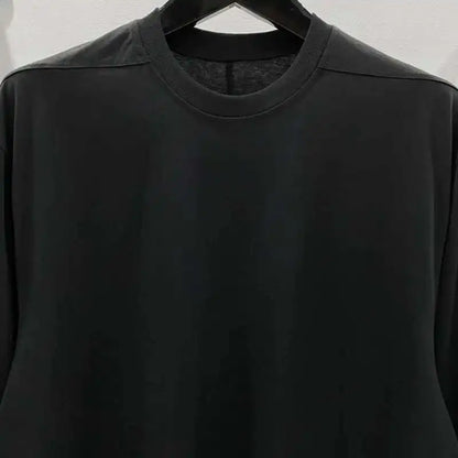HKSH Spring Summer New Men's Tide Streetwear Cotton Solid Color Loose RO Style Short Sleeves Large Tees Chic Dark T-shirt HK2008