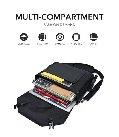 MATE ELAN Waterproof Business Men's Messenger Bag, Multi-functional Laptop Case, Casual Large Capacity Crossbody Bag for Men