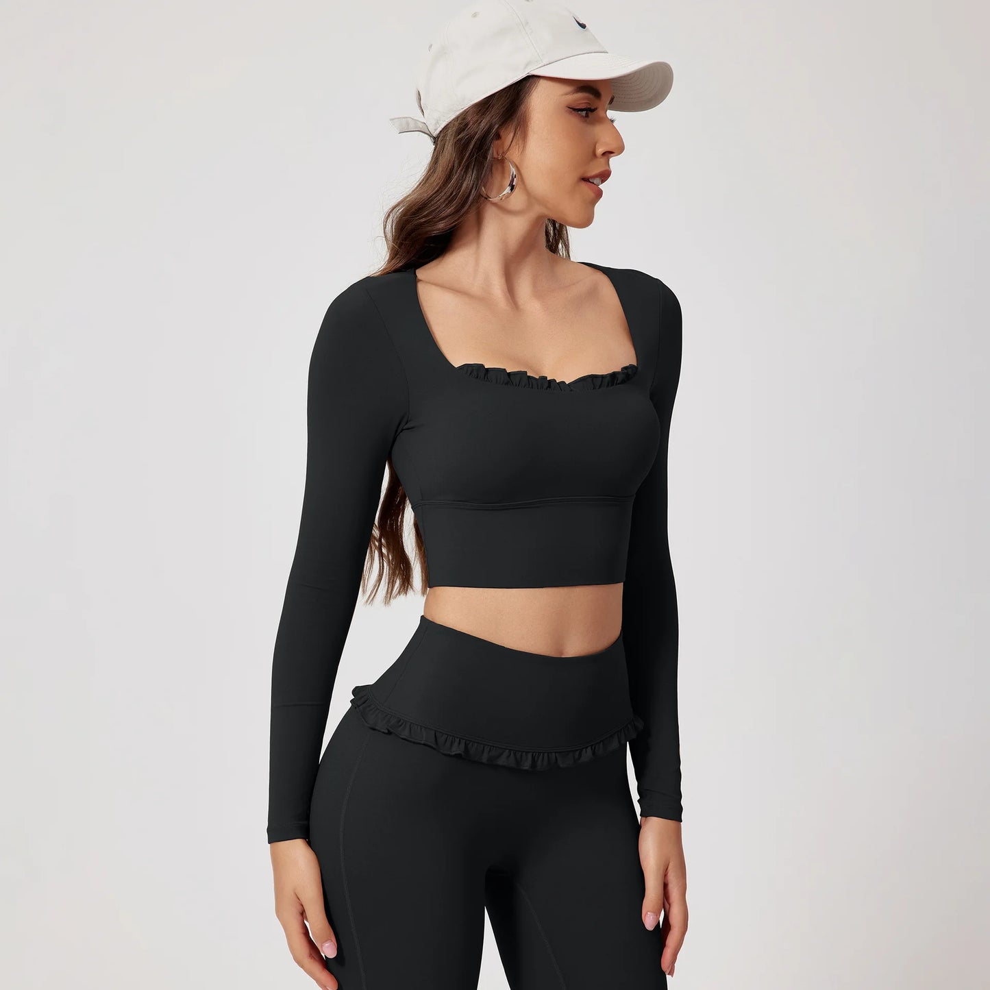 Women's Workout Wide-Leg Slim Fit Two-Piece Set