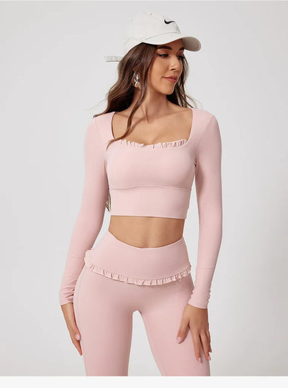 Women's Workout Wide-Leg Slim Fit Two-Piece Set