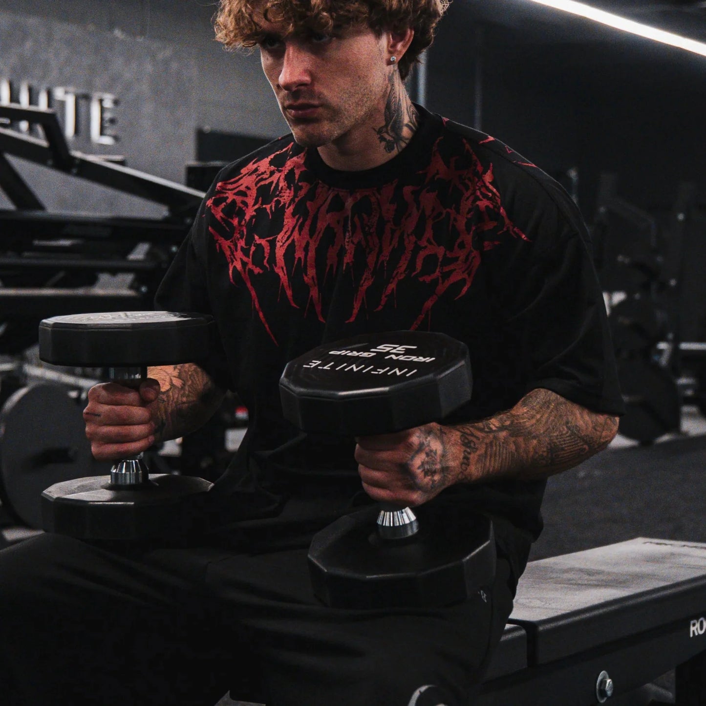 T shirt Men Dark Oversized Cotton Tee Skull Print Workout Gym Top Streetwear Fitness Clothing Alternative Fashion