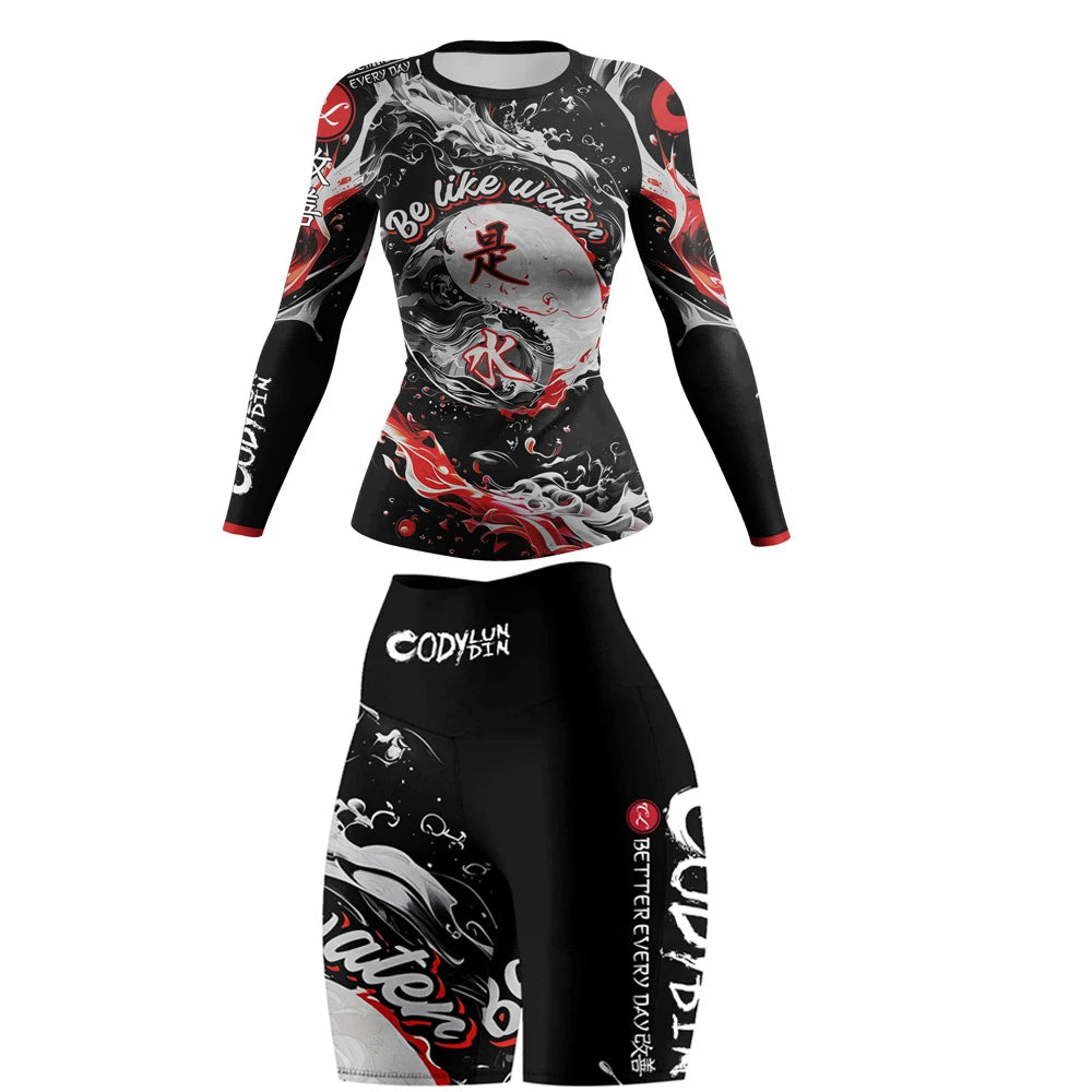 Apex Ritual – Women's Mock Neck MMA Compression Rash Guard – 4-Way Stretch BJJ & Boxing Rashguard