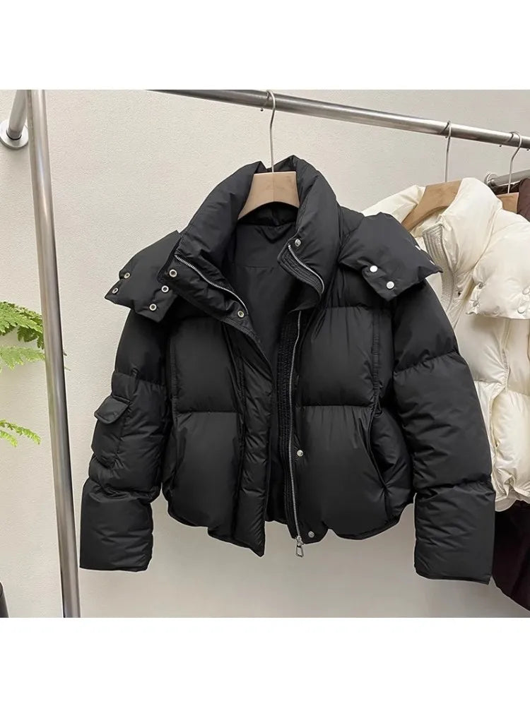 2024 Oversize Cotton Jaet Women's Loose Bread Sle ort Coat Small Design Sense Friend Matching Thiened Polyester Filling
