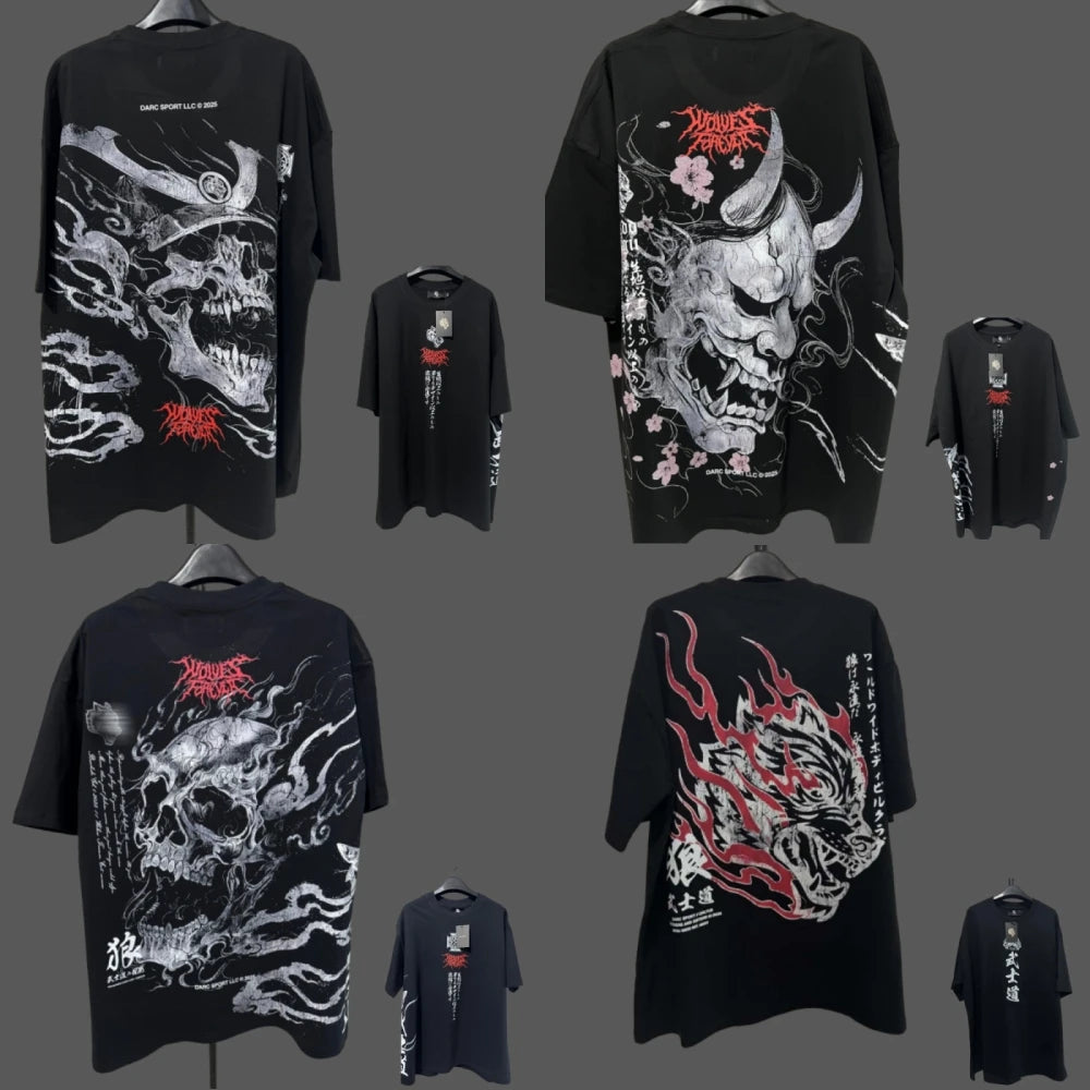 Apex Ritual – アニメプリント メンズクルーネックTシャツ – ゆったりカジュアル フィットネストレーニング コットンTee