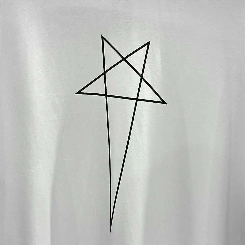 HKSH Spring Summer New Men's Tide Dark Cotton Form Five Star Printed Pattern Cotton T-shirts Half Sleeve Women Chic Tees HK2006