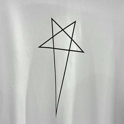 HKSH Spring Summer New Men's Tide Dark Cotton Form Five Star Printed Pattern Cotton T-shirts Half Sleeve Women Chic Tees HK2006