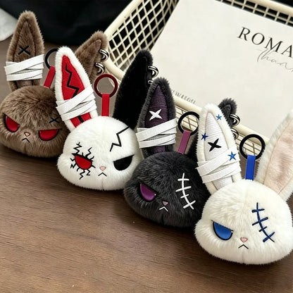 Apex Ritual – ホットゴシックバニーぬいぐるみキーチェーン – かわいいウサギバッグチャームキーリングペンダント