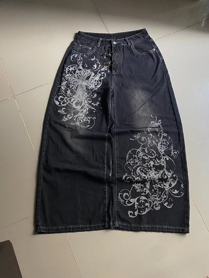 2026 Streetwear Gothic Retro Y2K Loose Harajuku Trendy Men and Women Hip Hop Fashion Casual Versatile Couple Wide Leg Pants