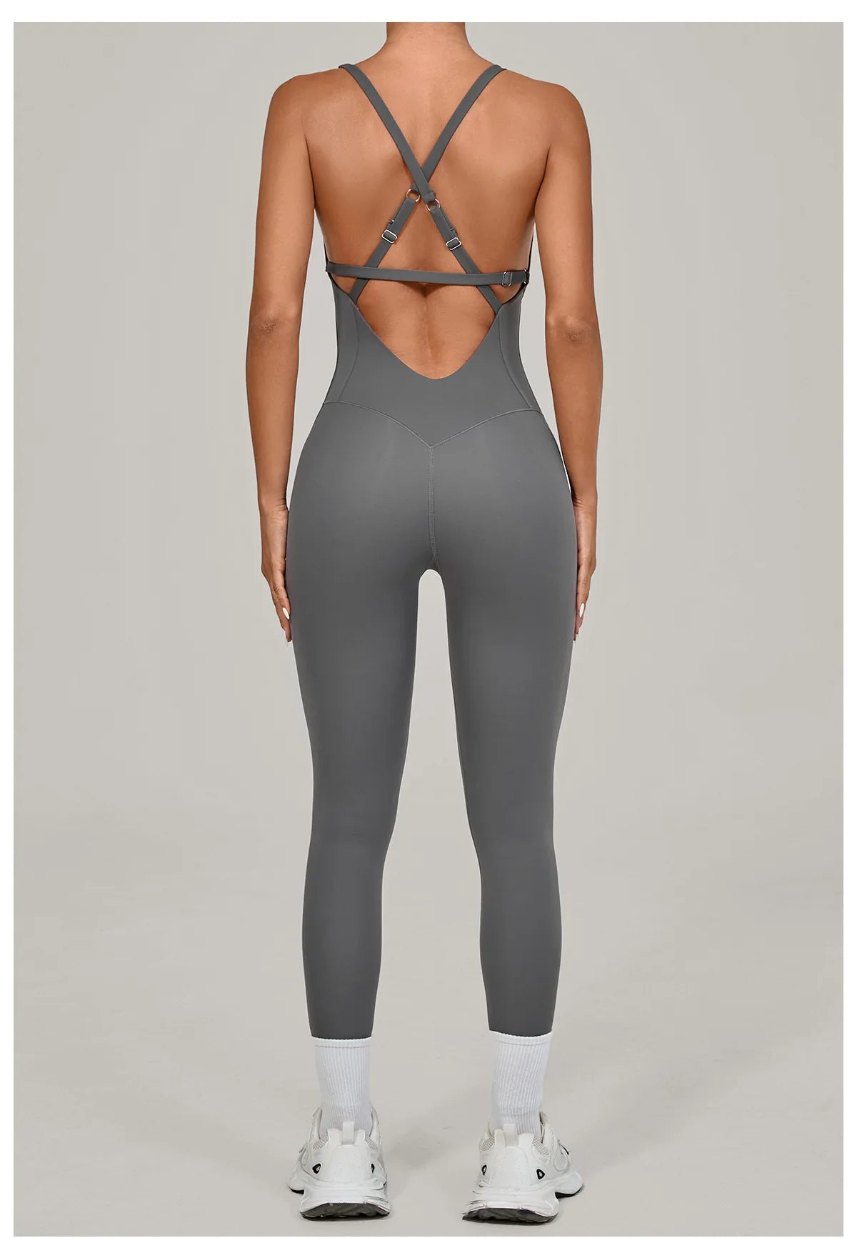 Women's Workout Backless Purple Jumpsuit